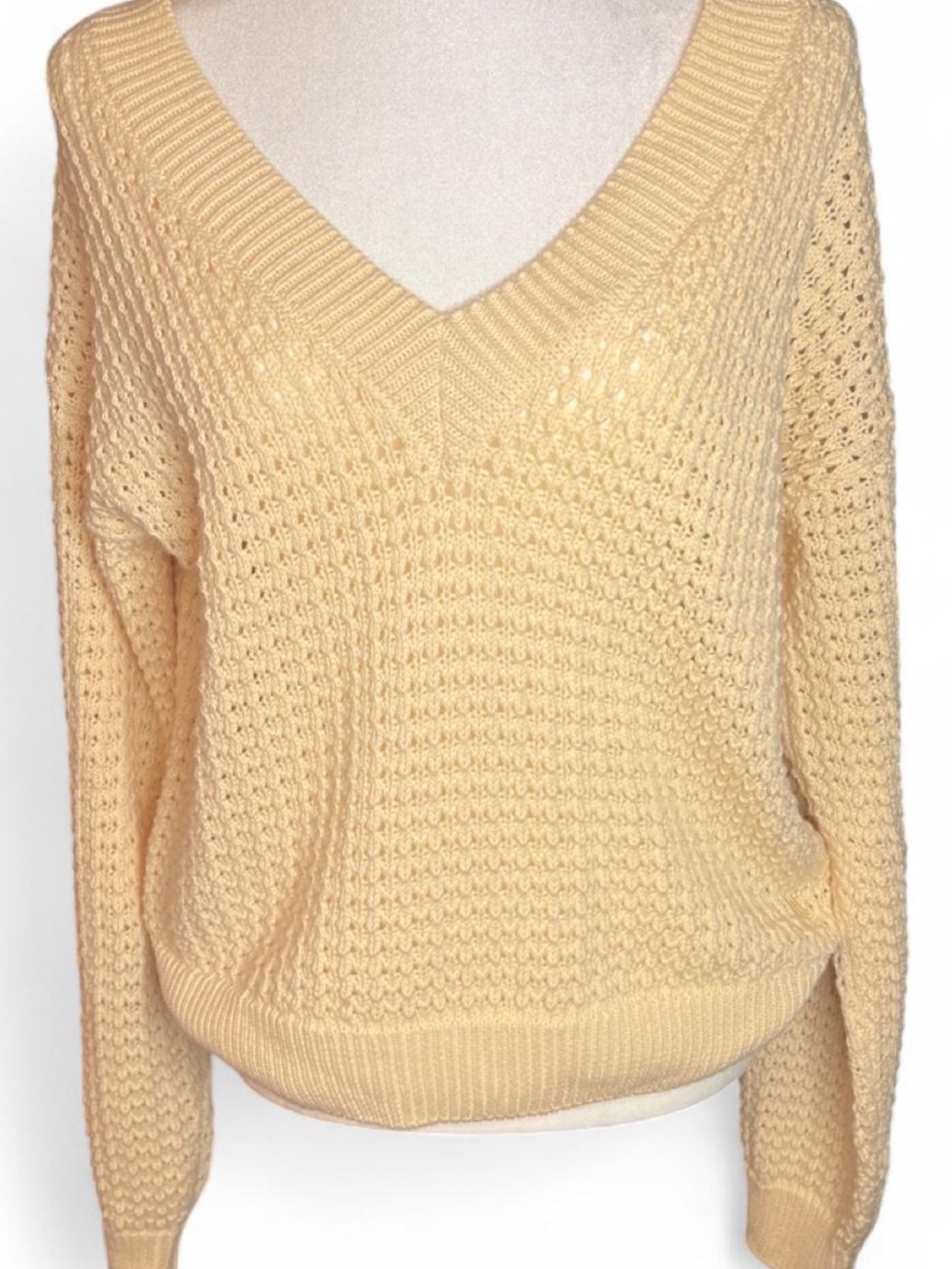 Lole V-Neck Knit Sweater 100% organic cotton